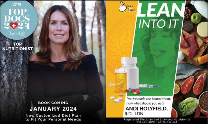 Andi Holyfield Top Docs Award portrait and Lean Into It book cover collage